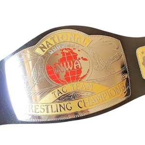 Ceinture de championnat de lutte en équipe nationale NWA, design or et noir de qualité supérieure, personnalisable pour les équipes - Product Image 4