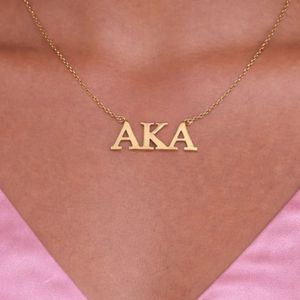 Collier pendentif lettre AKA en or pour femme, bijou de mode élégant, idéal pour le quotidien, cadeau, accessoire, charme - Product Image 4