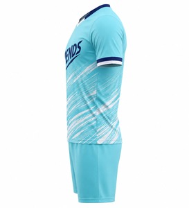 Conjunto de Camiseta de Fútbol PREMIUM para Hombre, Azul Claro, Cuello en V, Manga Corta, Absorbe la Humedad, Estampado Sublimado, Uniforme para Adultos, Todas las Temporadas - Product Image 4