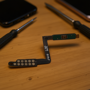 Cable flexible para botón de encendido Samsung Galaxy A7 2018 con sensor de huellas dactilares A750F negro - Product Image 3