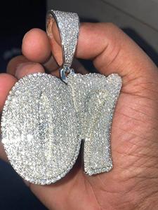 Colgante de Plata 925 con Moissanita Personalizada Número 07, Estilo Hip Hop, Corte Brillante, Diamante VVS, Certificado IGI, Joyería Fina Unisex - Product Image 6