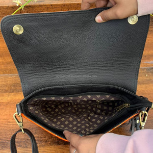 Hot Selling Luxury Ladies Animal Print Cowhide Leather Crossbody Bag for Women's Designer Genuine Leather Wristlet Flap <b>Handbags</b> - Product Image 6