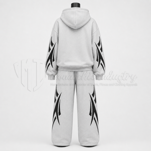 <b>Women</b>’s 2 Piece <b>Tracksuit</b> Set <b>Grey</b> Hoodie Graphic Print Wide Leg Sweatpants Casual Streetwear Matching Set Wholesale - Product Image 2