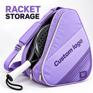 Sac de transport pour raquette de padel Rexfit Sports avec logo personnalisé, poches zippées en forme de larme, face texturée et bandoulière réglable - Product Image 1