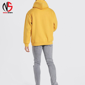 เสื้อฮู้ดดี้ผู้ชายสีเหลืองสไตล์สตรีทแวร์ขายดี ผลิตตามสั่ง ผ้าฝ้าย 100% OEM เสื้อผ้าลำลอง ระบายอากาศได้ดี - Product Image 6