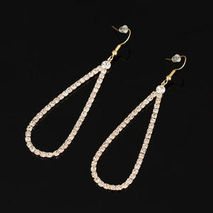 Pendientes Largos de Rodio Plateado con Circonitas y Piedras Preciosas para Mujer, Pendientes de Novia para Boda - Product Image 3