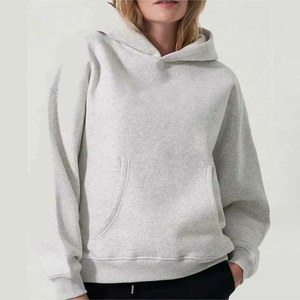 Sudaderas con Capucha de Punto para Mujer, de Algodón y Felpa, Color Sólido, Talla Grande, Estilo Casual de Invierno, Venta al Por Mayor - Product Image 1