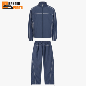 Survêtement unisexe personnalisé streetwear à capuche grande taille hiver imprimé uni en maille polyester imperméable coupe-vent pour homme - Product Image 1