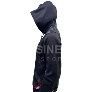 เสื้อฮู้ดดี้ผ้าฟลีซป้องกันการหดตัว พิมพ์โลโก้ได้ตามต้องการ ทรงหลวมสำหรับฤดูหนาว ผลิตจากโพลีเอสเตอร์ 100% สีพื้น - Product Image 2