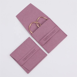 PUPPYSEW Light Purple 8*8cm Microfiber Jewelry Pouch With Logo Jewelry Packaging <strong>Envelope</strong> Pouch Packaging Bag - Product Image 2