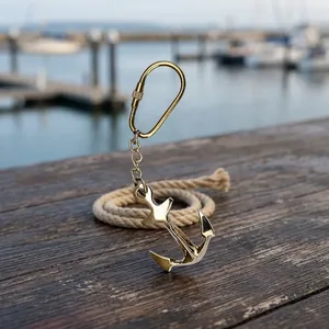 Porte-clés Ancrage Nautique en Laiton Vintage, Anneau de Clés Maritime Décoratif, Support de Clés Thème Océan Marin, Accessoire Cadeau - Product Image 6
