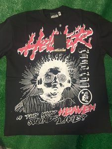 T-shirt Hell Star pour homme, streetwear oversize, haute qualité, 100% coton, t-shirt graphique unisexe, hauts décontractés, vente en gros, commande en gros, faible MOQ - Product Image 5