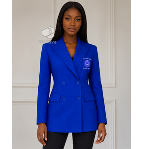 เสื้อเบลเซอร์ทรงดับเบิ้ลเบรสต์สำหรับสุภาพสตรี  แบรนด์ Zeta Phi Beta Sorority  ปกปักลาย  ทรงเข้ารูป  เหมาะสำหรับงานทางการ ธุรกิจ และสำนักงาน - Product Image 5