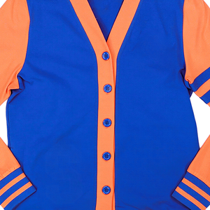 Cardigans universitaires SSU pour hommes et femmes, bleu et orange, col en V, pulls tricotés avec boutons décoratifs, vêtements d'hiver pour la fraternité et l'université - Product Image 6