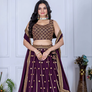 Nuevo diseño de lehenga choli para mujer en tela Fox Georgette con bordado elaborado. - Product Image 2