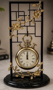 Reloj de Escritorio de Latón Unicorn Handicrafts, Movimiento Mecánico, Duradero, Portátil, Estilo Vintage, Diseño Silencioso, Números Romanos, Circular - Product Image 2