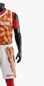 Camiseta sin mangas de baloncesto para mujer White Stitch con estampado de frijoles bacon, top transpirable de licra/nailon de 220 g, cuello redondo - Product Image 5