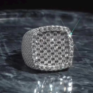 Men Iced Out Cuban Cluster Moissanite 925 Sterling <b>Silver</b> Statement <b>Pinky</b> Hip Hop Bling Baguette Pave Custom Rapper Jewelry Gift - Product Image 6