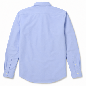 Men Spring Long Sleeve Button <b>Down</b> Dress Shirt Solid Color Formal Woven Cotton Anti-Wrinkle Full Sleeve Custom Print - Product Image 3