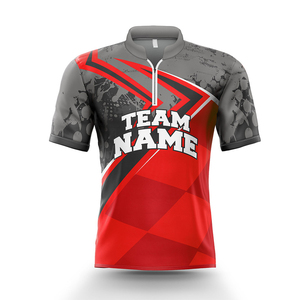 Athletic Sports Clothing <b>Bowling</b> for Shirts Short Printed Breathable Custom Logo Moisture-Wicking Polyester Sportswear for - Product Image 2