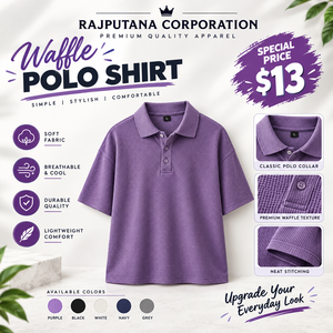 <b>Women's</b> Waffle Polo <b>Shirt</b> Casual Three Quarter Sleeve Loose Fit Waffle Polo Tee Ladies Lightweight Turn Down Collar Tshirts - Product Image 1