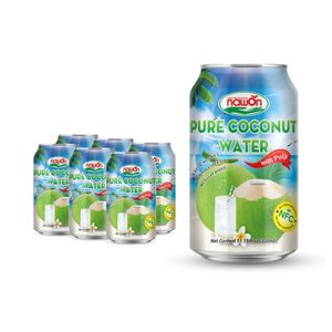 Fresh Coconut Juice with Nata Pulp Flavored Sterilized Ready to Drink Beverage PET Bottle Private Label Bulk Supply Vietnam - Product Image 1