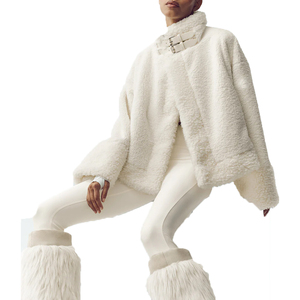 Luxury Women's Sherpa Fireside Bomber Jacket Oversized Teddy Fleece Winter Coat Zip Up Custom OEM Outerwear Private <b>label</b> option - Product Image 6