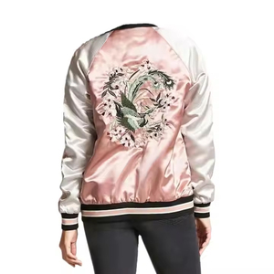 Customized Leather Bomber <b>Jacket</b> for <b>Women</b> with Sheep Skin Trim Embroidery Breathable Design-Custom Logo & Color - Product Image 1
