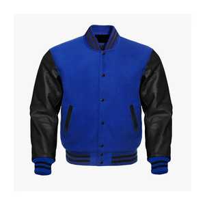 2023 Fashion Bomber Varsity Baseball <b>Jacket</b> Unisex Wool Sleeve Polyester Oversize Customized Stand Collar Geometric Pattern - Product Image 5