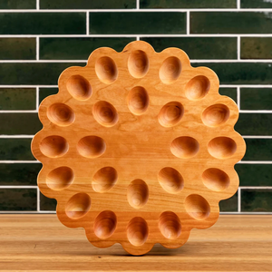 Acacia Wooden <b>Egg</b> Holder Tray 24 Slots Serving Plate For Deviled <b>Eggs</b> Display Latest Customised Piece In Hot Sale - Product Image 5