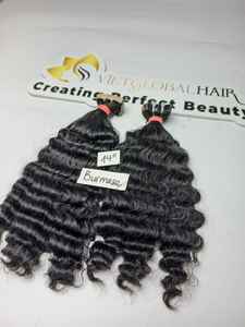 Paquetes de cabello vietnamita alineados con cutícula rizada birmana, cinta dibujada doble, Color Ombre, onda profunda suelta, estilo Yaki recto rizado - Product Image 5