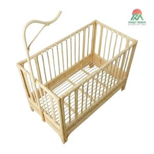 Cuna de Ratán Nhat Minh con Acabado Natural, Diseño Escandinavo, Cama para Bebé de 0 a 3 Años, Muebles Infantiles - Product Image 2
