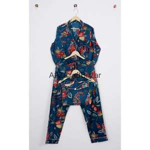 Conjunto de Pijamas de Lujo 100% Algodón Puro con Estampado Floral para Mujer - Ropa de Dormir para Invierno/Verano/Otoño con Mangas Largas y Cintura Elástica - Product Image 6
