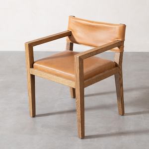 Silla de Comedor Moderna de Madera de Teca Clara de Primera Calidad con Cojín de Cuero, Muebles Duraderos para Hoteles y Restaurantes de Fábrica Directa - Product Image 6