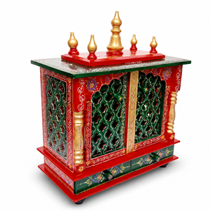 Nuevo Templo de Madera Tradicional de Alta Calidad, Mandir Pintado a Mano, Decoración para el Hogar, Pooja Ghar Hindú, Altar de Adoración, Oficina, Clásico, Diwali - Product Image 4