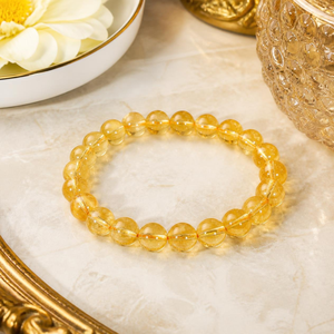 Pulsera de Citrino Natural, Piedra de Nacimiento de Noviembre, Cuentas Redondas de 8mm, Pulsera de Piedras Preciosas Curativas para Mujeres y Hombres - Product Image 3
