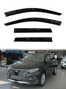 ชุดบังแดดหน้าต่างรถยนต์ Jetta VS5 ปี 2019 ขึ้นไป รุ่น Slimline สีดำใส อะคริลิค GCS 4 ชิ้น พร้อมเทปกาว 3M สำหรับป้องกัน - Product Image 2