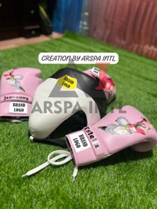 Ensemble de boxe professionnel Pro Punching, best-seller, style imprimé gagnant, parfait pour les femmes, couleur rose et blanc, ensemble de sparring de boxe - Product Image 3