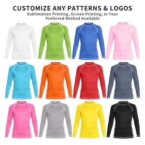 Wholesale Sublimation <b>Printed</b> Kids MMA Rash Guard For Boys And Girls Full Sleeves Compression <b>Surfing</b> Shirt Rashguard Shirts - Product Image 3