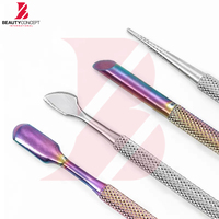 Pousse-cuticules double tête en acier inoxydable de qualité médicale pour manucure et pédicure, éliminateur de peaux mortes, nettoyeur professionnel anti-rouille