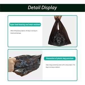 100 Sacchetti Neri in Plastica per T-Shirt e Shopping, 8.7 X 4.1 X 11.6, Confezione Bulk per Ristoranti, Sacchetti Regalo con Scritta 'Grazie' - Product Image 3