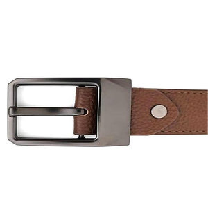 Cinturón de Cuero Genuino, Piel de Vaca, Color Marrón Sólido, Hebilla Rectangular de Hierro, Duradero, Casual, Moldeado en una Sola Pieza - Product Image 2