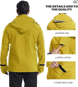 Vestes de pluie durables, imperméables, à capuche, pour activités de plein air, protection contre le vent, vente en gros OEM - Product Image 6