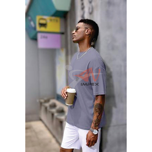 Blank Men's Regular Fit 100% Cotton T-shirts Unisex Custom <b>Logo</b> Digital Print Breathable High Quality - Product Image 3