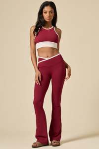 High waist <b>flared</b> <b>leggings</b> Four-way stretch yoga pants Quick dry activewear Lightweight workout <b>leggings</b> - Product Image 6