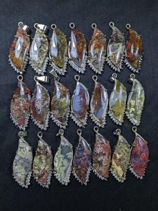 Pendentif hexagonal en agate mousse naturelle, pendentif étoile multi-gemmes, bijoux en cristal de guérison, fournisseur en gros - Product Image 3