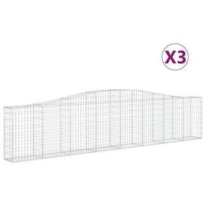 Ensemble de 3 grands paniers gabions en fer galvanisé argenté pour clôtures, treillis et portails - Product Image 2