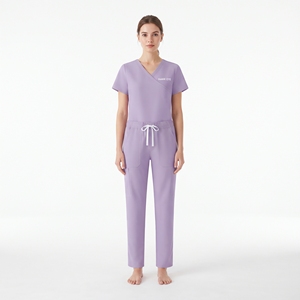 Ensemble de tenue médicale pour femmes : pantalon et haut tissé pour infirmières, uniforme d'hôpital et vêtements de travail pour le personnel de santé - Product Image 3