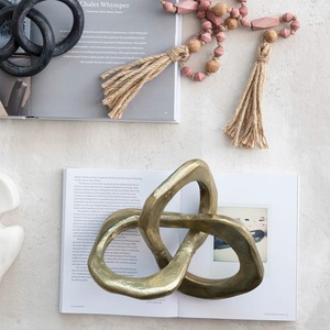 Modern Brass Geometric Sculpture Abstract Art Decor for Living Room Tabletop Minimalist Handmade Design - Product Image 1