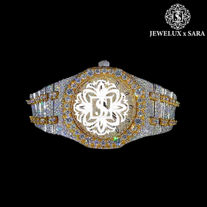 Reloj de Lujo con Diamantes de Plata Exclusivo de Primera Calidad, Resistente al Agua, Movimiento Automático, Disponible a un Precio Accesible - Product Image 1